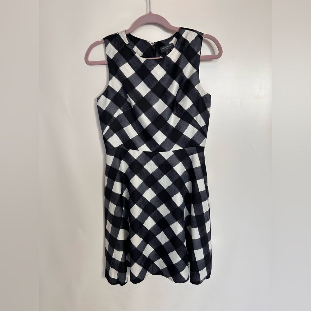 The Limited Black and White Plaid Mini‎ Dress